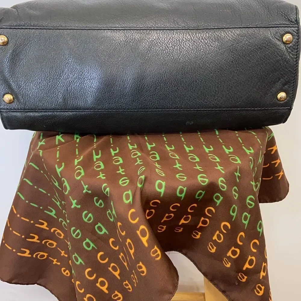 Michael Kors Bag”Hamilton” Black Pebbled Leather Crossbody Strap Excellent - Picture 4 of 9